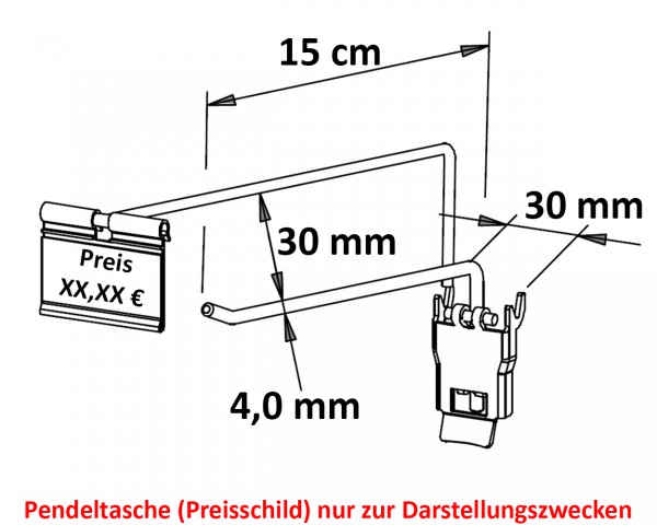 Einfachhaken mit Steg & Verriegelung 15 cm neu
